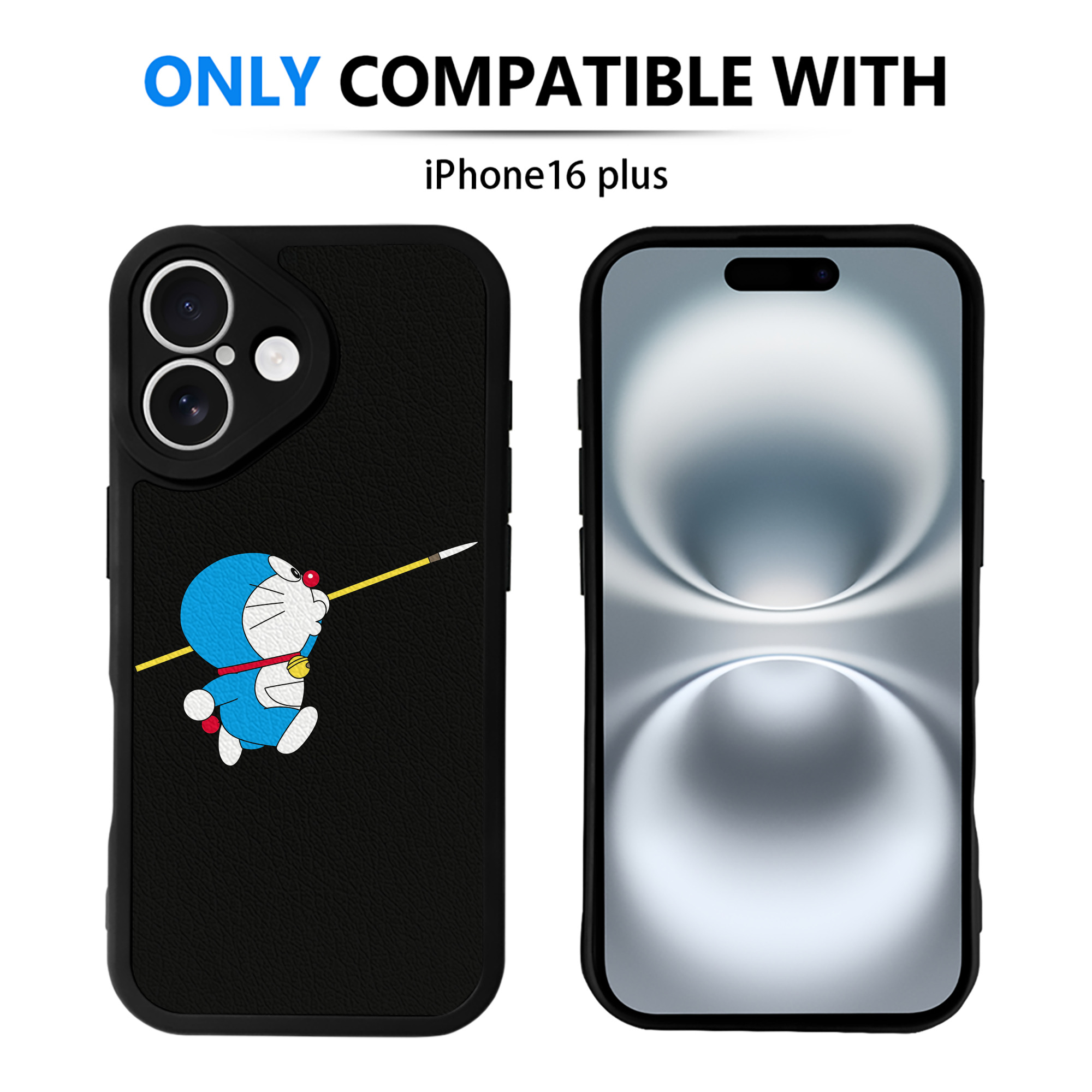 （画像用） ドラえもん Doraemon 【iPhone 16シリーズ対応】シリコンスマホケース（レザー調） 材質：シリコン
